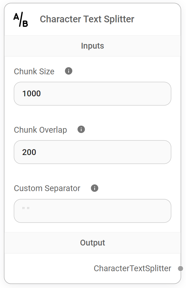 <p>Character Text Splitter</p>